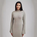Women's High Neck Ribbed Maxi Dress