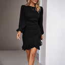 Chic Ruffle Sleeve Women's Wrap Dress
