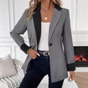 Satin Finish Women's Blazer with Chic Trim