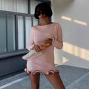 Sculptural Ruffle Sleeve Mini Dress for Women