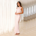 Chic Shiny Floor-Length Dress for Women