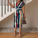 Chic Women's Sleeveless Denim Dress with Deep V-Neck