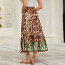 Animal Print Maxi Skirt with Ruffled Hem