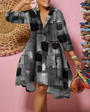 Chic Women's Denim Shirt Dress with Asymmetrical Hem