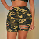 Trendy Camo Shorts with Stylish Cut-Outs
