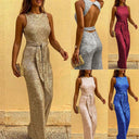 Sparkling Women's Evening Dress with Chic Waist Belt