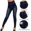 High-Waisted Stylish Denim-Effect Leggings for Women