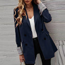 Chic Double-Breasted Blazer with Checked Design