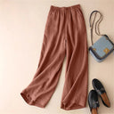 Chic Women's Pants with Elastic Waist and Pockets