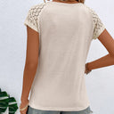 Ladies' Lace Trim Keyhole Neckline Top