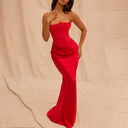 Women's Floor-Length Shimmering Waist Dress with Gathered Skirt