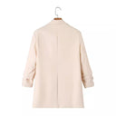 Chic Women's Blazer Jacket with Stylish Cut and Handy Pockets