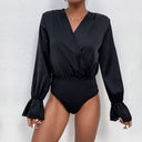 Chic Long Sleeve Bodysuit with Ruffle Details