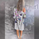 Floral Print Women's Extended Blouse Jacket