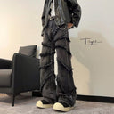 Women’s Frayed Wide-Cut Denim Trousers