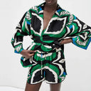 Chic Women's Blouse and Shorts Ensemble