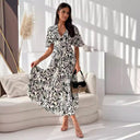 Women's High Slit Butterfly Sleeve Dress