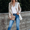 Stylish Sequin-Trimmed Blazer Jacket for Women