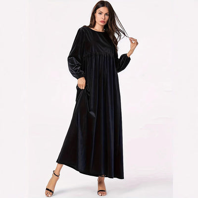 Velvet Maxi Dress with Graceful Draping