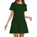 Chic Women's Round Neck Short Sleeve Dress
