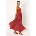 Chic Women's Striped Maxi Dress with Elastic Waist