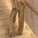 Chic Glitter Palazzo Pants for Women