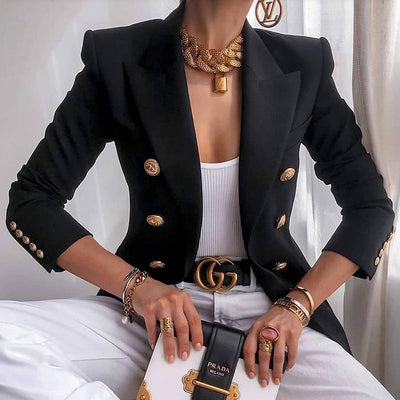 Chic Double-Breasted Women's Blazer