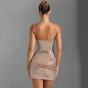 Glittering Mini Dress with Sheer Inserts