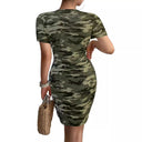 Stylish Camouflage V-Neck Dress for Women