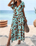 Animal Print Maxi Dress with Slit