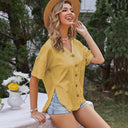 Chic Women's Knot Blouse with Button Placket