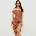 Chic Asymmetrical Cocktail Dress with High Slit