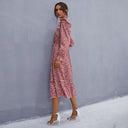 Floral Midi Dress with Ruffle Accents for Women