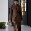 Chic Double-Breasted Blazer with High Collar