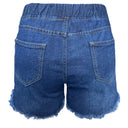 Stylish Women's Denim Shorts with Elastic Waistband