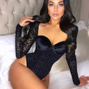 Chic Transparent Bodysuit with Leopard Print Design