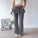 Chic Flared Ruffle-Detail Women's Trousers