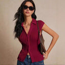Chic Women's Foldable Blouse Top