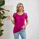 Ladies Lace Sleeve Short Sleeve Blouse