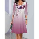 Women's Floral Dress with Gradient Elegance