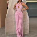Chic V-Neck Women's Dress with Glittering Details