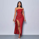 Glamorous Shimmering Cocktail Dress with Side Slit