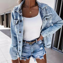 Chic Frayed Hem Denim Shorts for Women