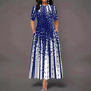 Artistic Splash Print Maxi Dress for Women