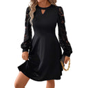 Chic Women's Dress with Lace Sleeves