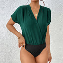 Chic Women's Short Sleeve Blouse with Stylish Wrap Design