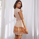 Floral V-Neck Summer Dress with Ruffled Hem