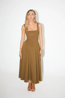 Stylish Women's A-Line Maxi Dress with Square Neck