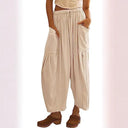 Women's High-Waisted Chino Pants with Side Pockets