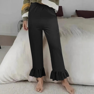 Chic Ruffle Hem Women's Trousers